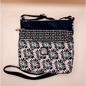 Relic Canvas Crossbody Handbag - Multicolor Blk Melon Floral Print Purse